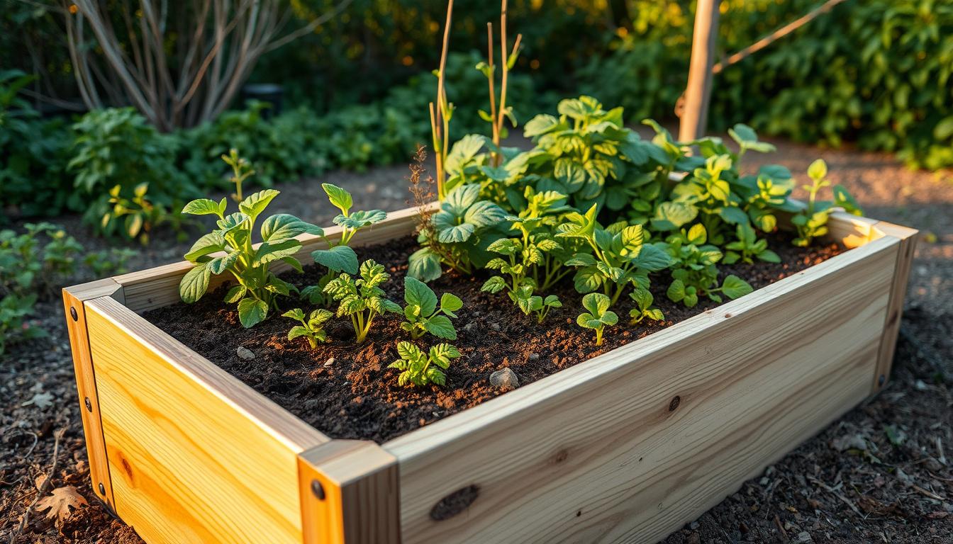 Hochbeet bauen: Ideal für Gemüse oder Kräuter, besonders auf kleinen Flächen.