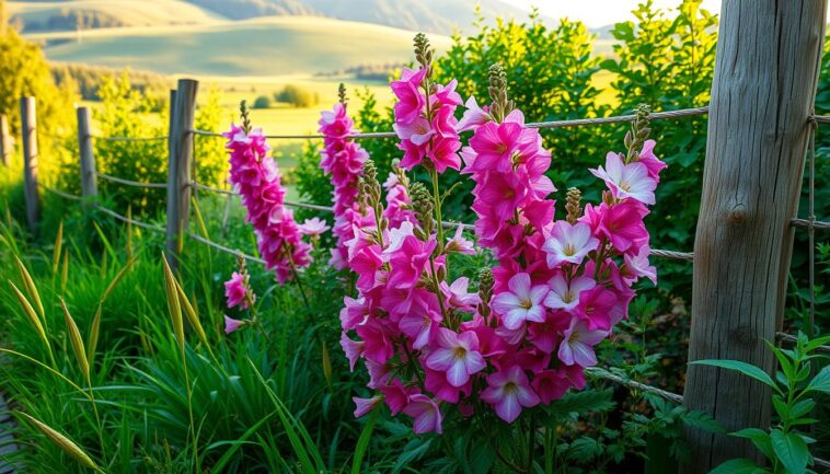 Stockrosen im Bauerngarten